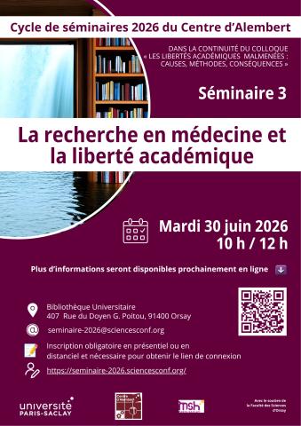 🎓Cycle de séminaires 2026 du Centre d'Alembert
