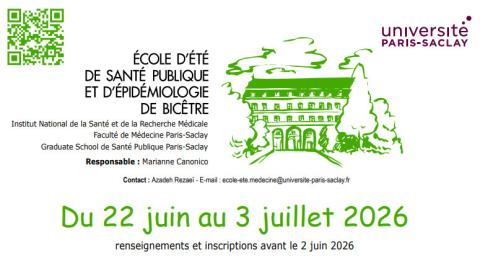 École d'été de santé publique et d'épidémiologie - 22 juin - 3 juillet 2026