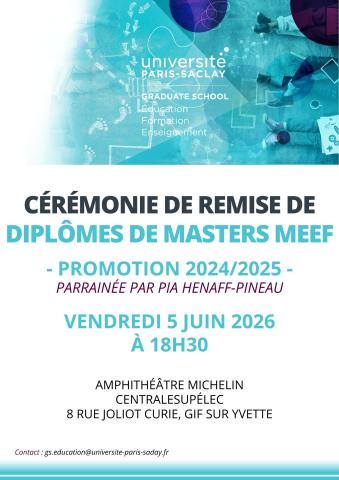Cérémonie de remise de diplômes des masters MEEF - Promotion 2024/2025