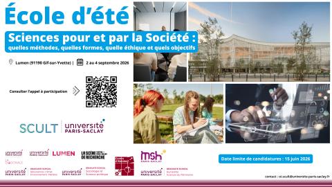 École d'été 2026 · Sciences pour et par la Société :
quelles méthodes, quelles formes, quelle éthique et quels objectifs